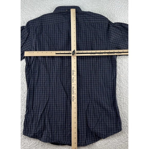 J. Ferrar Dress Shirt Mens Med 15-15.5 Purple Plaid Modern Fit Button Down - Picture 8 of 8